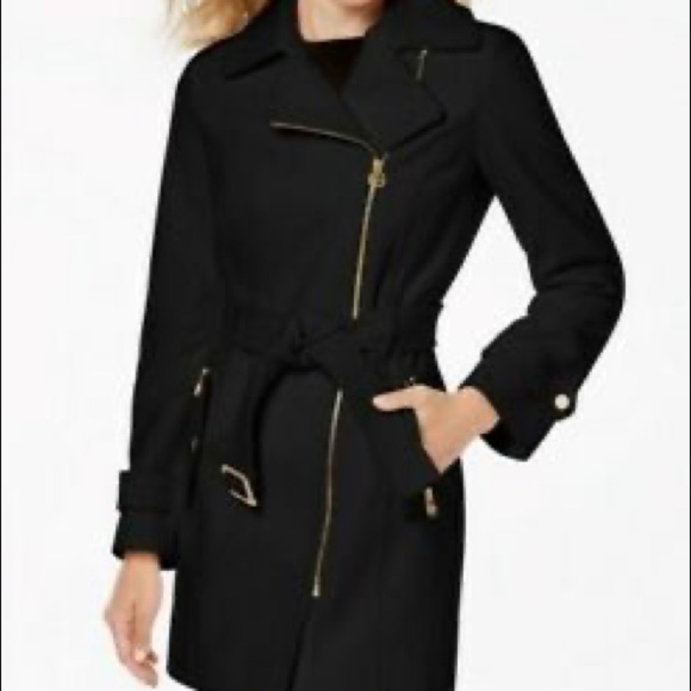 Michael Kors Asymmetrical Belted Coat